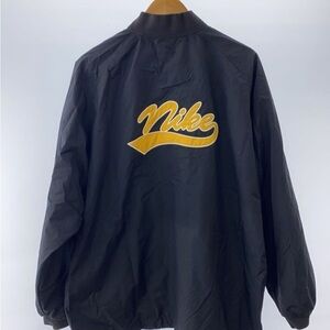 Vintage Nike Black Bomber Jacket with Gold Script